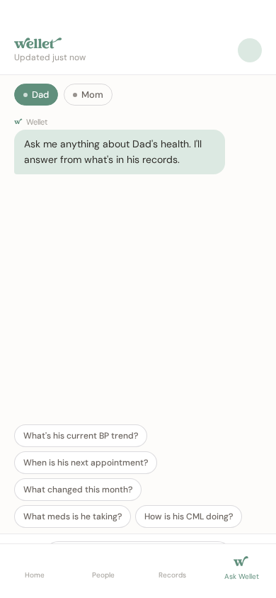 Ask Wellet — caregiver-focused AI assistant